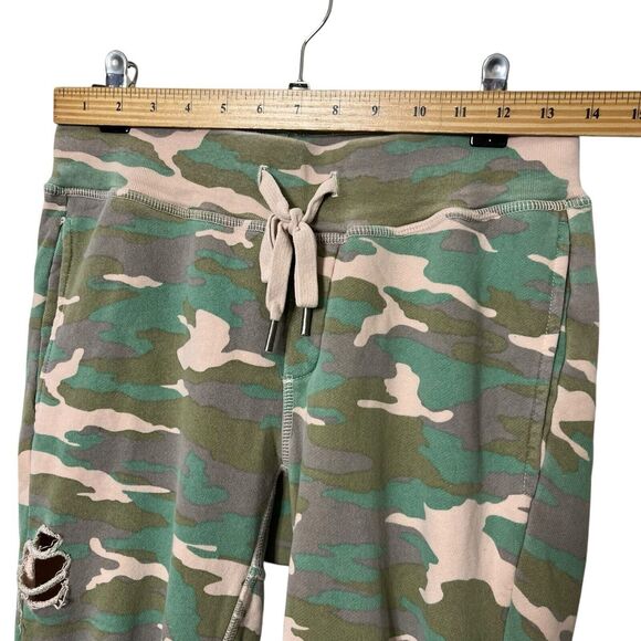 NSF Sayde Camo Joggers Distressed Sweatpants Green Women’s Size Small Cotton - Picture 12 of 14